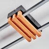 Macos Plafondlamp LED houtlook, Zwart, 1-licht