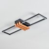 Macos Plafondlamp LED houtlook, Zwart, 1-licht