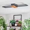 Macos Plafondlamp LED houtlook, Zwart, 1-licht