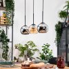 Koyoto Hanglamp, Kogellampje, Hanglamp Natuurlijke kleuren, Zwart, 3-lichts