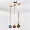 Koyoto Hanglamp, Kogellampje, Hanglamp Natuurlijke kleuren, Zwart, 3-lichts