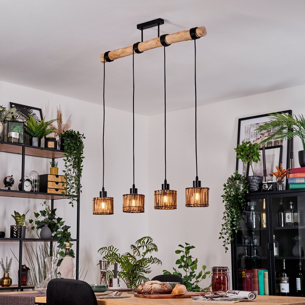 Cando Hanglamp, Hanglamp Natuurlijke kleuren, Zwart, 4-lichts main product photo