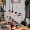 Koyoto Hanglamp, Kogellampje, Hanglamp Natuurlijke kleuren, Zwart, 4-lichts