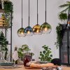 Koyoto Hanglamp, Kogellampje, Hanglamp Natuurlijke kleuren, Zwart, 4-lichts