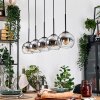 Koyoto Hanglamp, Kogellampje, Hanglamp Natuurlijke kleuren, Zwart, 5-lichts