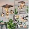 Koyoto Plafondlamp, Kogellampje Goud, Zwart, 5-lichts