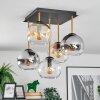 Koyoto Plafondlamp, Kogellampje Goud, Zwart, 5-lichts