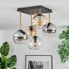 Koyoto Plafondlamp, Kogellampje Goud, Zwart, 5-lichts