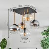 Koyoto Plafondlamp, Kogellampje Goud, Zwart, 5-lichts