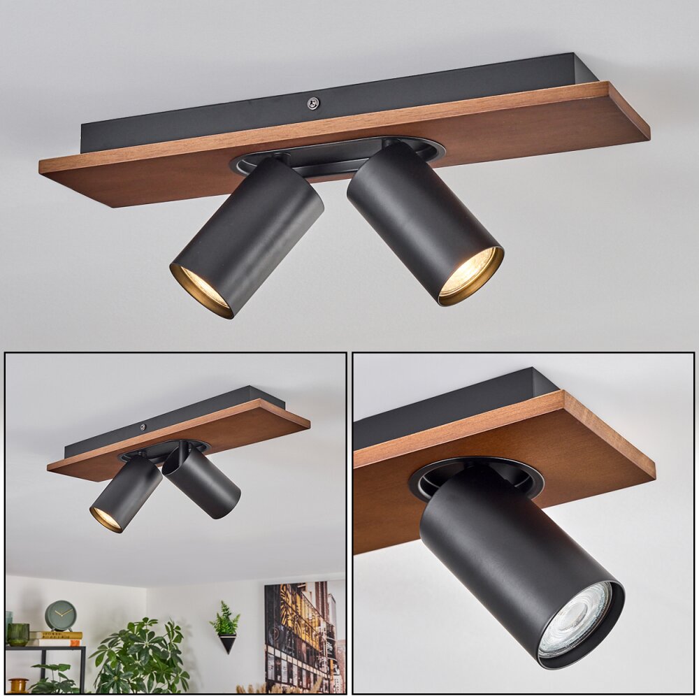 Dalan Plafondlamp, Plafondspot LED Natuurlijke kleuren, Zwart, 2-lichts main product photo