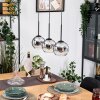 Koyoto Hanglamp, Kogellampje, Hanglamp Natuurlijke kleuren, Zwart, 3-lichts