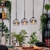 Koyoto Hanglamp, Kogellampje, Hanglamp Natuurlijke kleuren, Zwart, 3-lichts