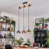 Koyoto Hanglamp, Kogellampje, Hanglamp Natuurlijke kleuren, Zwart, 3-lichts