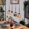 Koyoto Hanglamp, Kogellampje, Hanglamp Natuurlijke kleuren, Zwart, 4-lichts