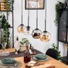 Koyoto Hanglamp, Kogellampje, Hanglamp Natuurlijke kleuren, Zwart, 4-lichts