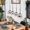 Koyoto Hanglamp, Kogellampje, Hanglamp Natuurlijke kleuren, Zwart, 4-lichts
