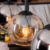 Koyoto Hanglamp, Kogellampje, Hanglamp Natuurlijke kleuren, Zwart, 4-lichts