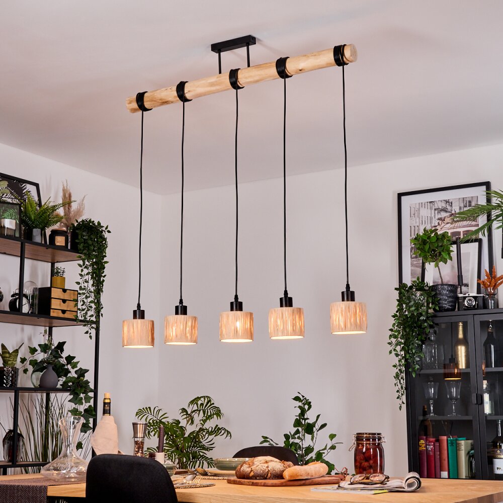 Granja Hanglamp, Hanglamp Natuurlijke kleuren, Zwart, 5-lichts main product photo