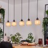 Sabadim Hanglamp, Hanglamp Natuurlijke kleuren, Zwart, 5-lichts