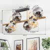 Ripoll Plafondlamp, Kogellampje Goud, Zwart, 8-lichts