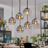 Koyoto Hanglamp, Kogellampje, Hanglamp Duidelijk, Rookkleurig, 6-lichts