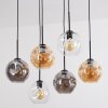 Ripoll Hanglamp, Kogellampje, Hanglamp Amber, Duidelijk, Rookkleurig, 6-lichts
