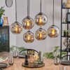 Ripoll Hanglamp, Kogellampje, Hanglamp Chroom, Rookkleurig, 6-lichts