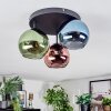 Koyoto Plafondlamp, Kogellampje 30 cm Blauw, Groen, Koperkleurig, 3-lichts