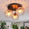Koyoto Plafondlamp, Kogellampje 30 cm Amber, Duidelijk, 3-lichts