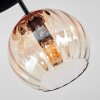 Koyoto Plafondlamp, Kogellampje 30 cm Amber, Duidelijk, 3-lichts