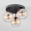 Koyoto Plafondlamp, Kogellampje 30 cm Amber, Duidelijk, 3-lichts
