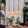 Basto Hanglamp, Hanglamp Natuurlijke kleuren, Zwart, 3-lichts
