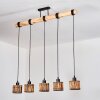 Cando Hanglamp, Hanglamp Natuurlijke kleuren, Zwart, 5-lichts