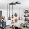 Ripoll Hanglamp, Kogellampje, Hanglamp Amber, Rookkleurig, 6-lichts