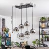 Ripoll Hanglamp, Kogellampje, Hanglamp Chroom, Duidelijk, Rookkleurig, 6-lichts