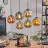 Ripoll Hanglamp, Kogellampje, Hanglamp Blauw, Chroom, Goud, Groen, Koperkleurig, Rookkleurig, 6-lichts
