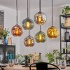 Ripoll Hanglamp, Kogellampje, Hanglamp Blauw, Chroom, Goud, Groen, Koperkleurig, Rookkleurig, 6-lichts