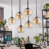 Koyoto Hanglamp, Kogellampje, Hanglamp Amber, Duidelijk, 6-lichts