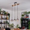 Koyoto Hanglamp, Kogellampje, Hanglamp Natuurlijke kleuren, Zwart, 3-lichts
