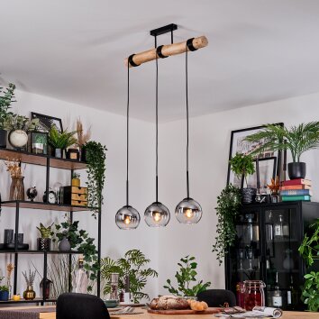 Koyoto Hanglamp, Kogellampje, Hanglamp Natuurlijke kleuren, Zwart, 3-lichts Koyoto Hanglamp, Kogellampje, Hanglamp Natuurlijke kleuren, Zwart, 3-lichts