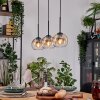 Koyoto Hanglamp, Kogellampje, Hanglamp Natuurlijke kleuren, Zwart, 3-lichts