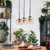 Koyoto Hanglamp, Kogellampje, Hanglamp Natuurlijke kleuren, Zwart, 3-lichts