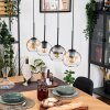Koyoto Hanglamp, Kogellampje, Hanglamp Natuurlijke kleuren, Zwart, 4-lichts
