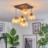 Koyoto Plafondlamp, Kogellampje Goud, Zwart, 5-lichts
