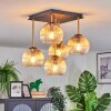 Koyoto Plafondlamp, Kogellampje Goud, Zwart, 5-lichts