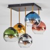 Koyoto Plafondlamp, Kogellampje Goud, Zwart, 5-lichts