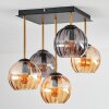 Koyoto Plafondlamp, Kogellampje Goud, Zwart, 5-lichts