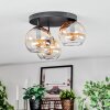 Koyoto Plafondlamp, Kogellampje Amber, Duidelijk, 3-lichts