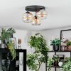 Koyoto Plafondlamp, Kogellampje Amber, Duidelijk, 3-lichts