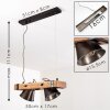 Oksbol Hanglamp Hout donker, Zwart, 2-lichts
